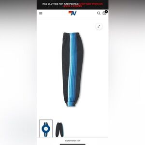 Aviator Nation Charcoal and Blue Stripe Sweatpants Kids size 4